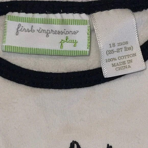 First Impressions White Long-Sleeve Tee with Black Scottie and Red Bow - Picture 3 of 3